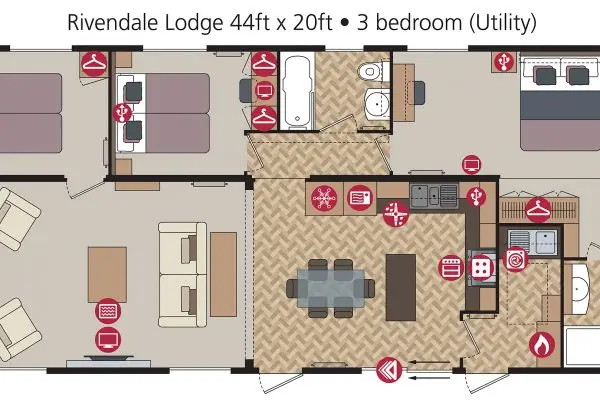 Floorplan rivendale-44ft-x-20ft-3-bedroom-(utility)